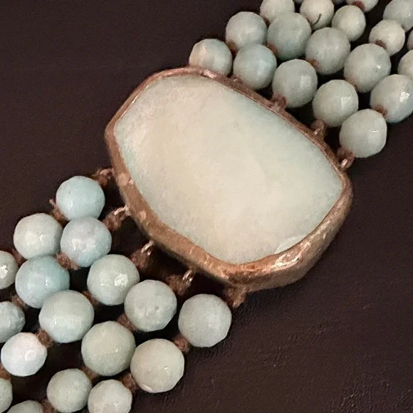 Chan Luu Silver and Light Blue Beaded Bracelet - Picture 3 of 11